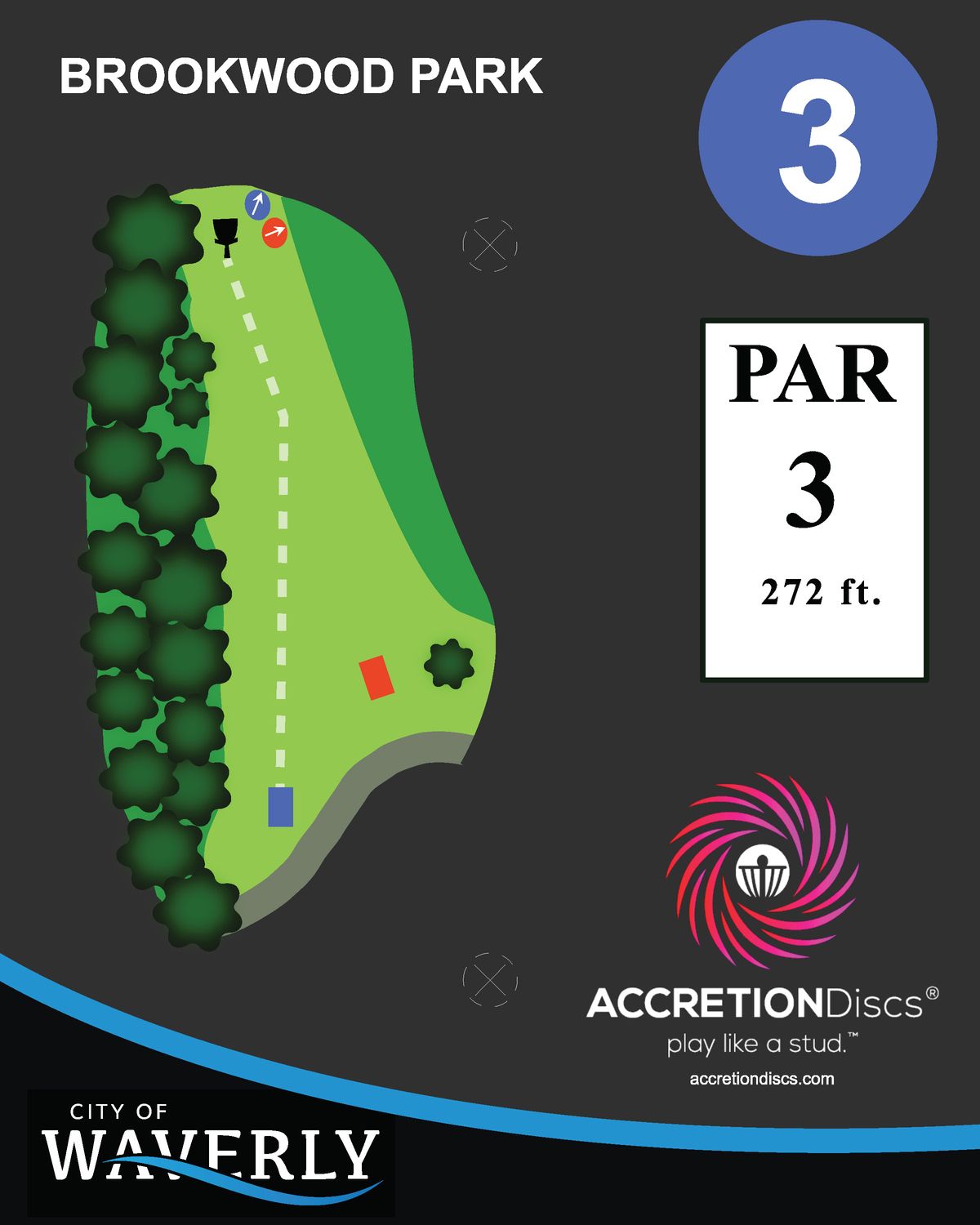 Hole 3 blue teepad sign