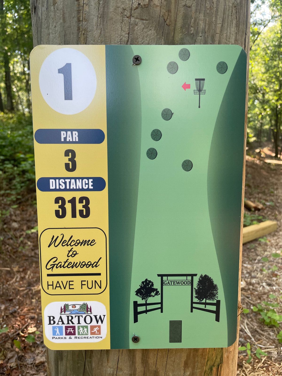 Hole 1 signage