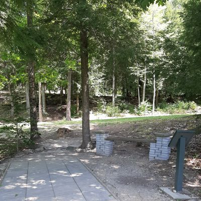 Many of the tee boxes have benches and great maps