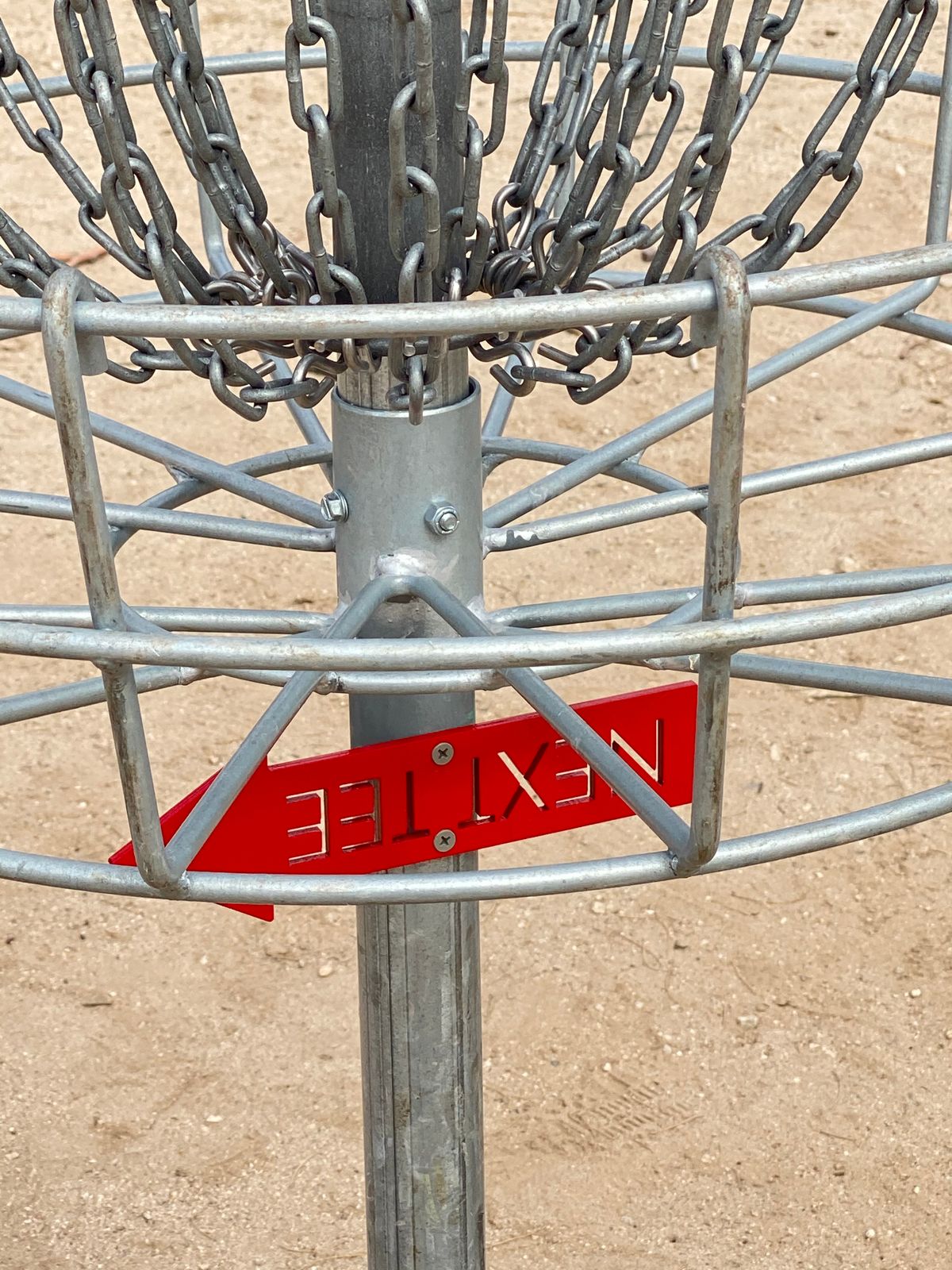 Each hole has a clear red arrow to the next.