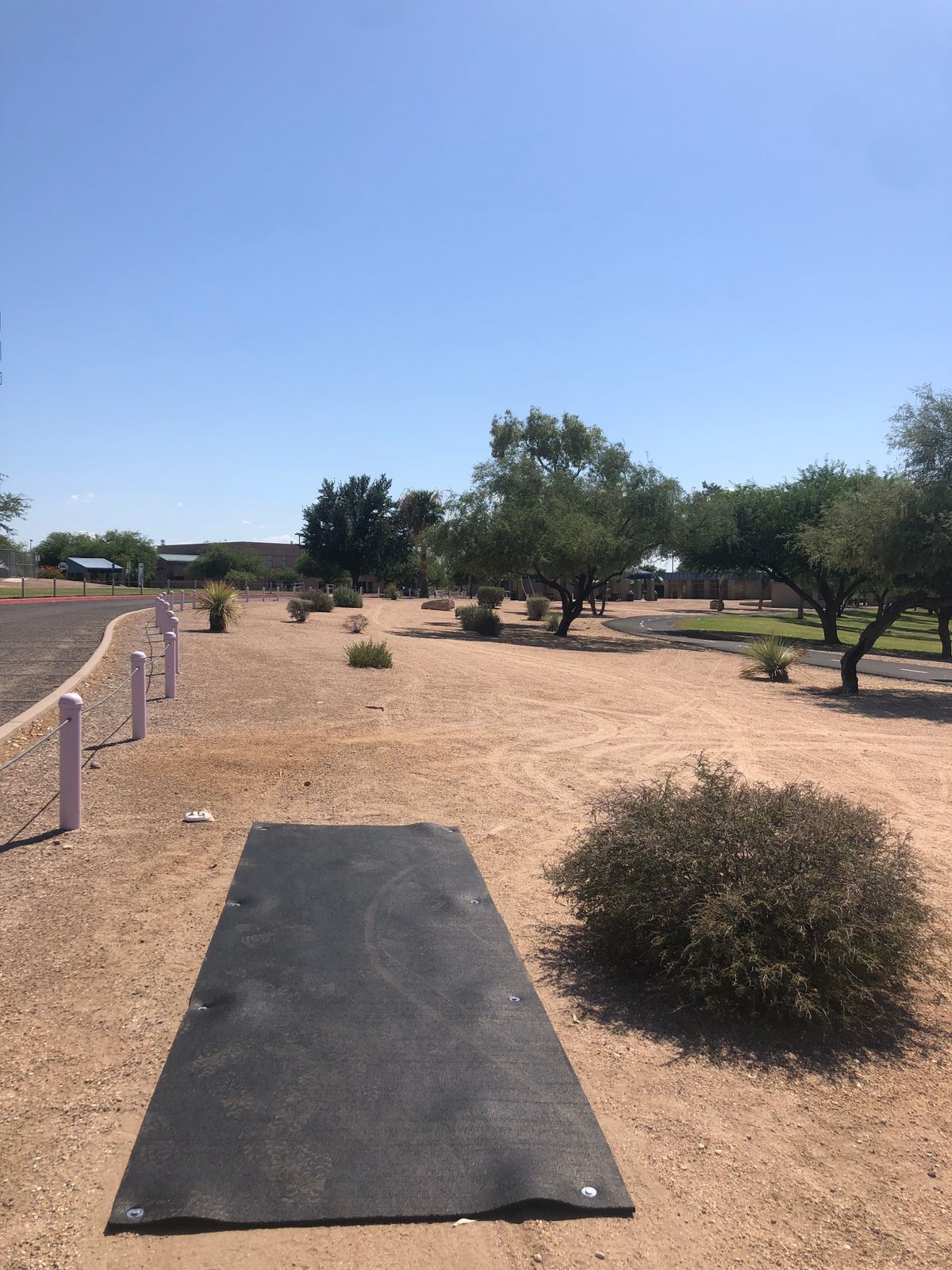 Hole 16: Throwing west to basket by main pavillion.