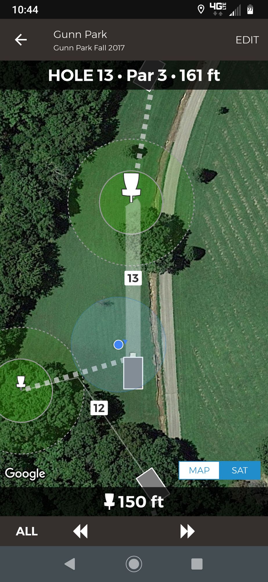 Hole 13, no tee sign
