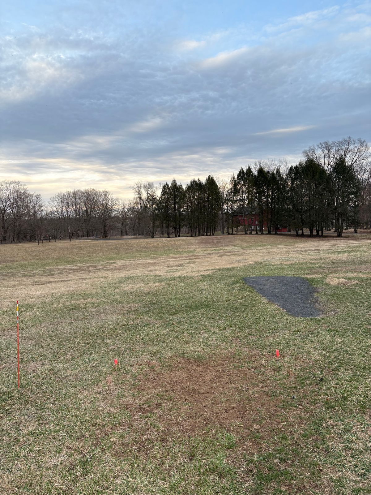 Proposed hole 3 about ten feet back and to the left of gravel pad
