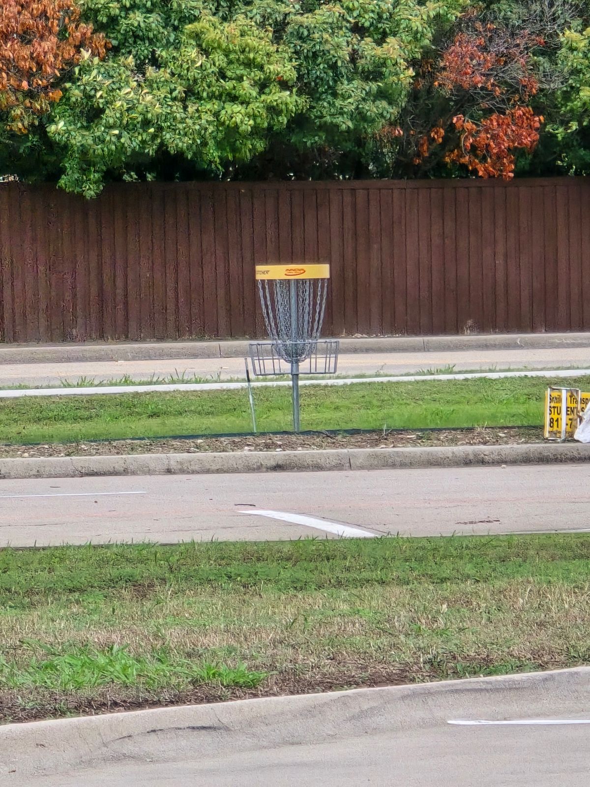 Basket by front parking lot