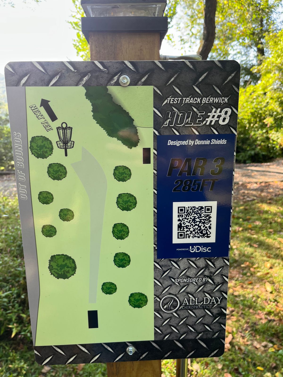 Hole 8 tee sign