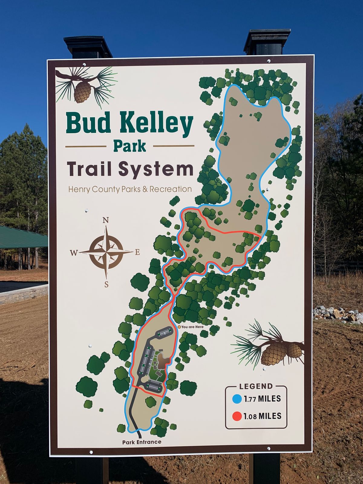 Park trail map, located near hole 1. 