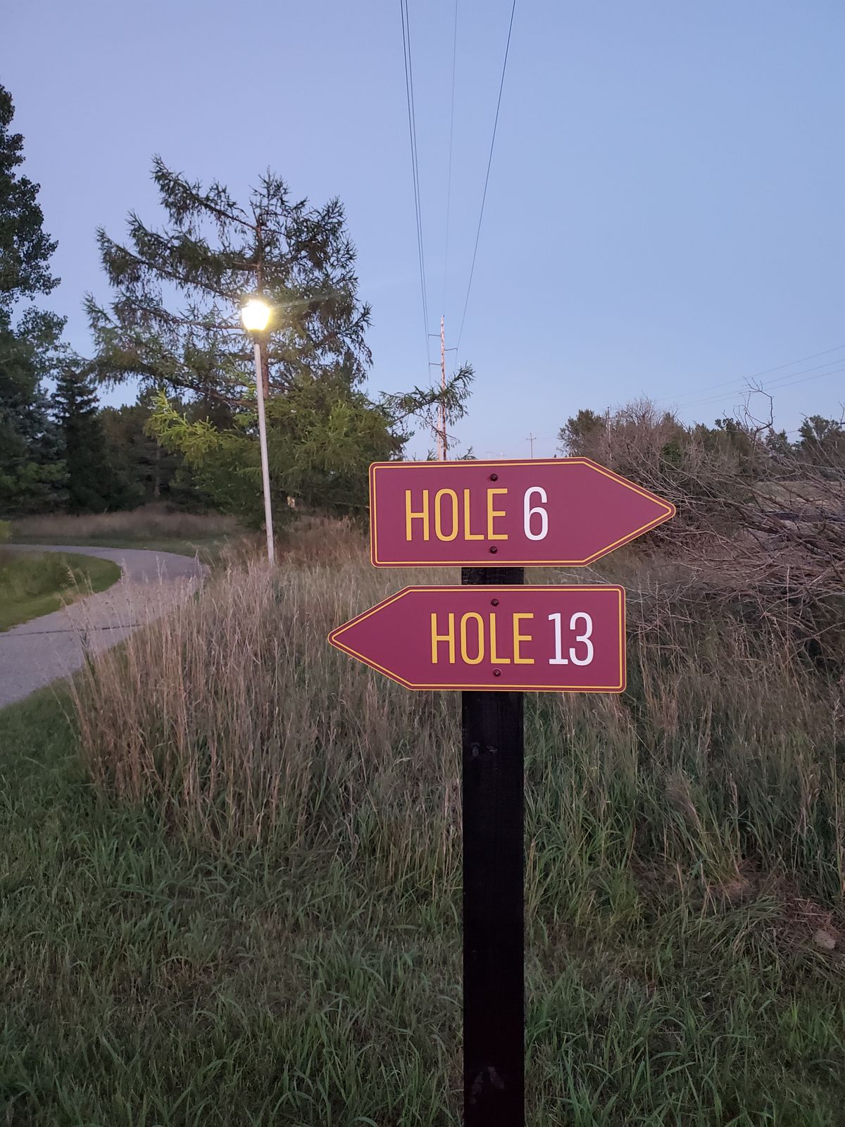 Hole #5 basket: Wayfinding signage (2021)