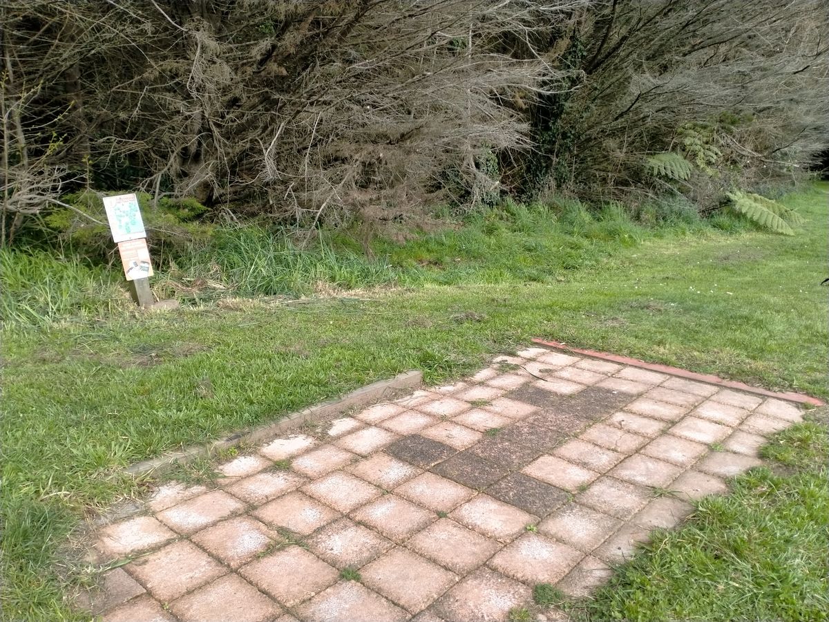 Tee pad#1 and udisc sign.