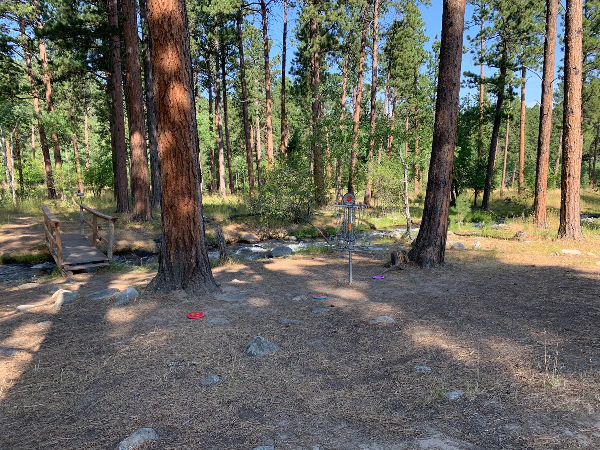 Hole 3. Creek is a little threatening in the back.