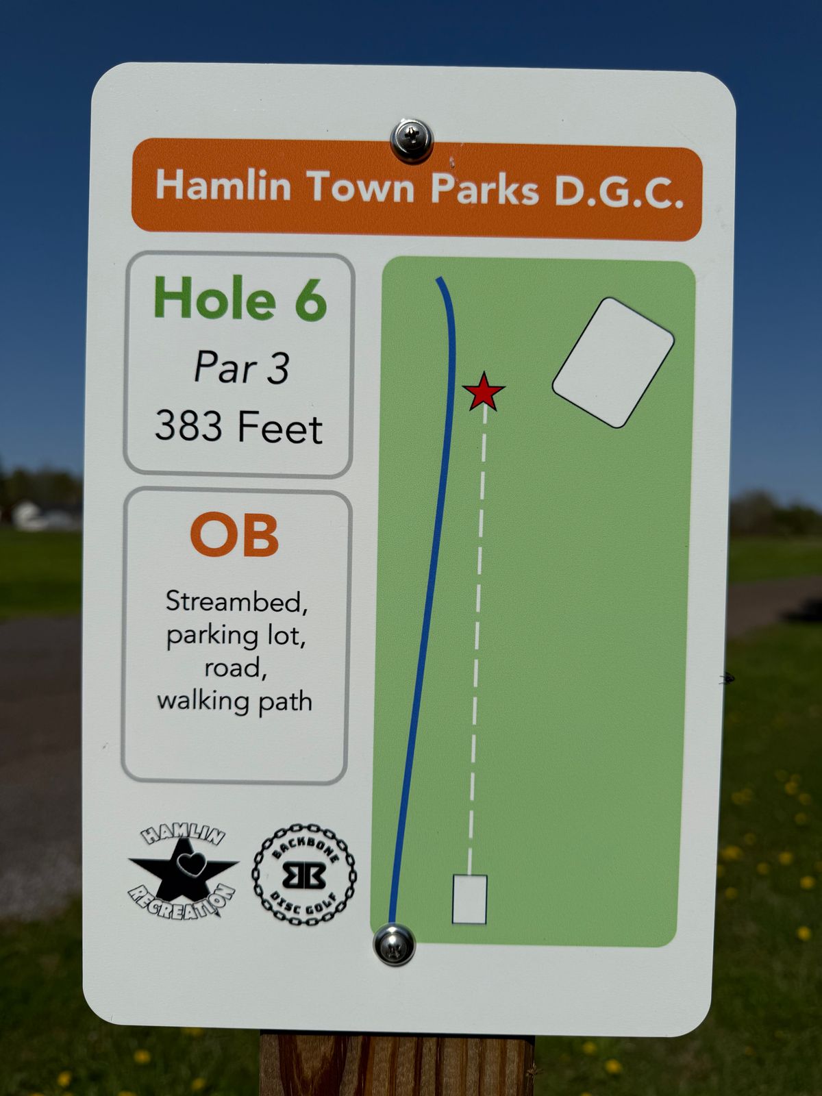 Hole 6 Tee Sign