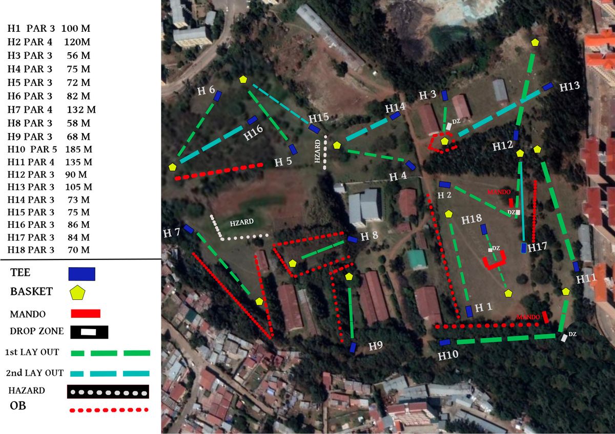 18 holes layout with 12 basket