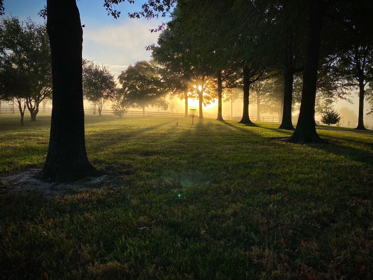Foggy morning on the course