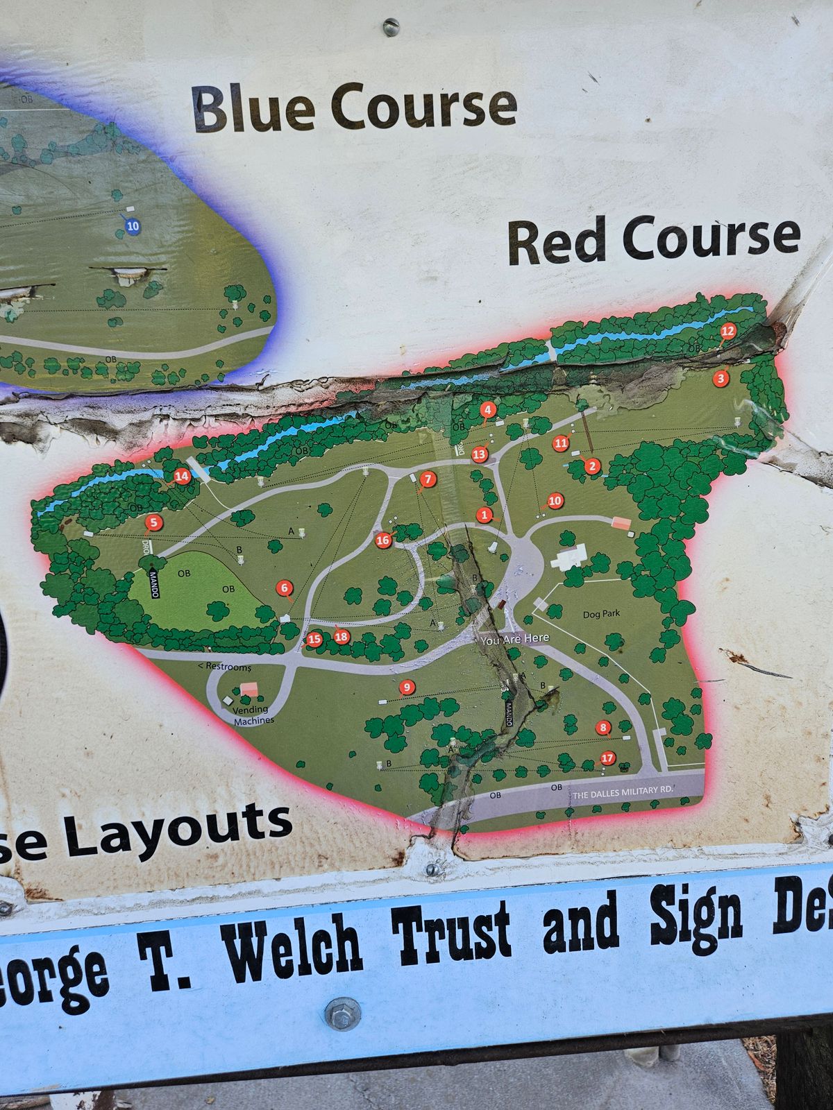 RED COURSE- played in the park. Mostly all grass.