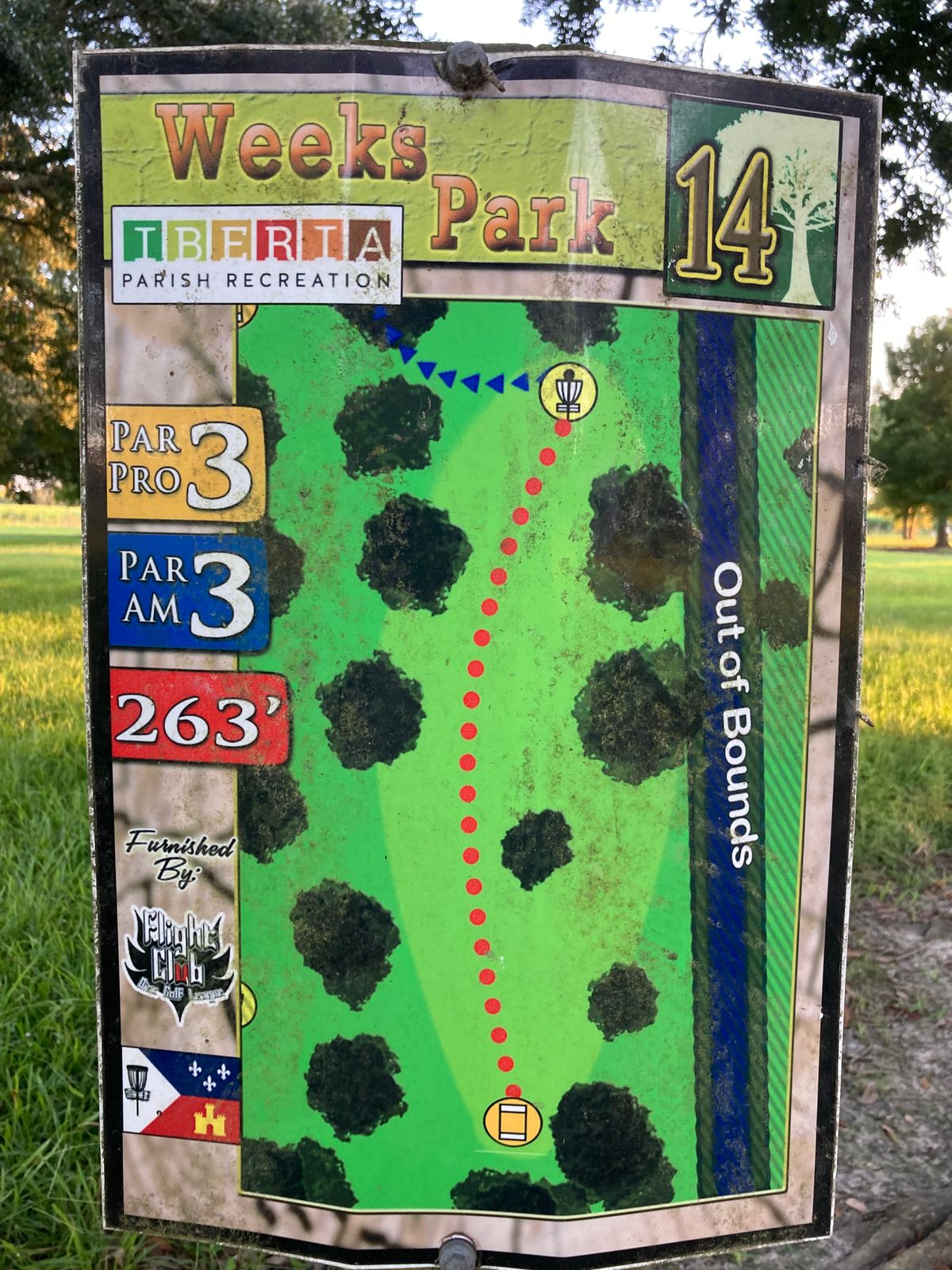 Hole 14 Tee Sign