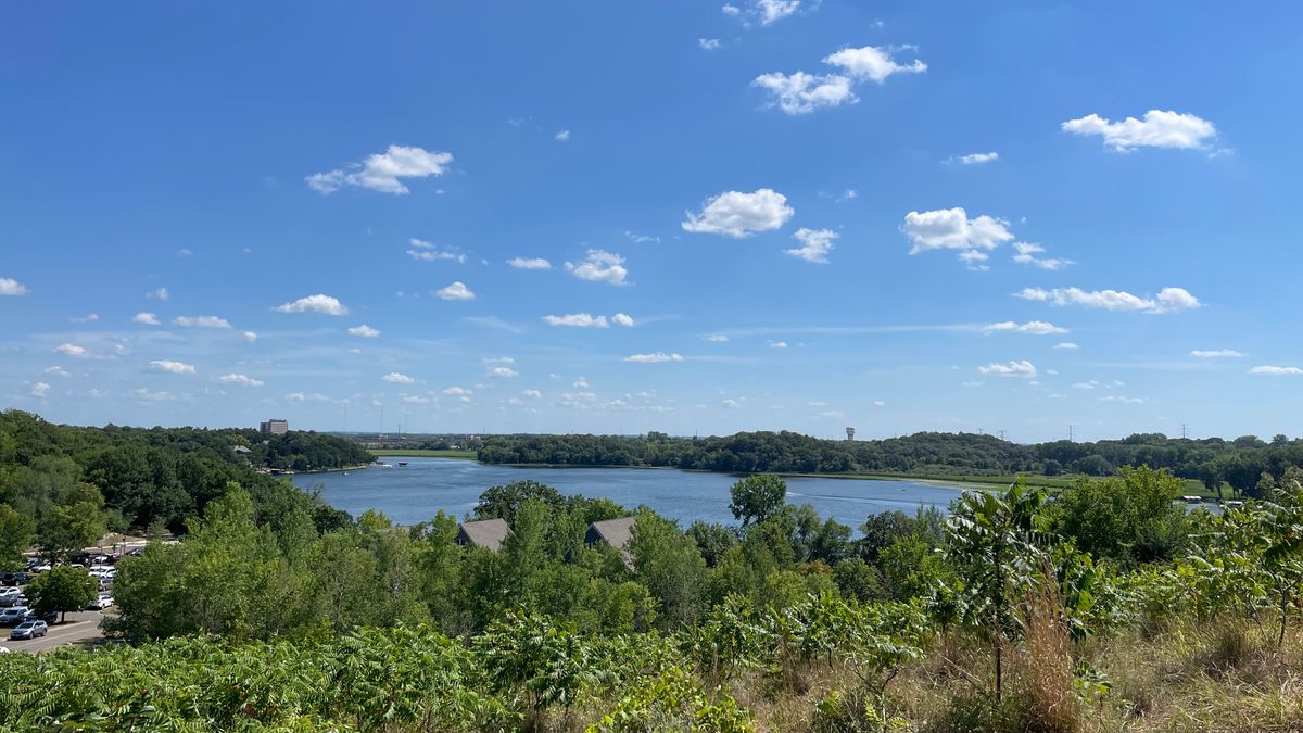 Wide view of Bryant Lake off hole 1