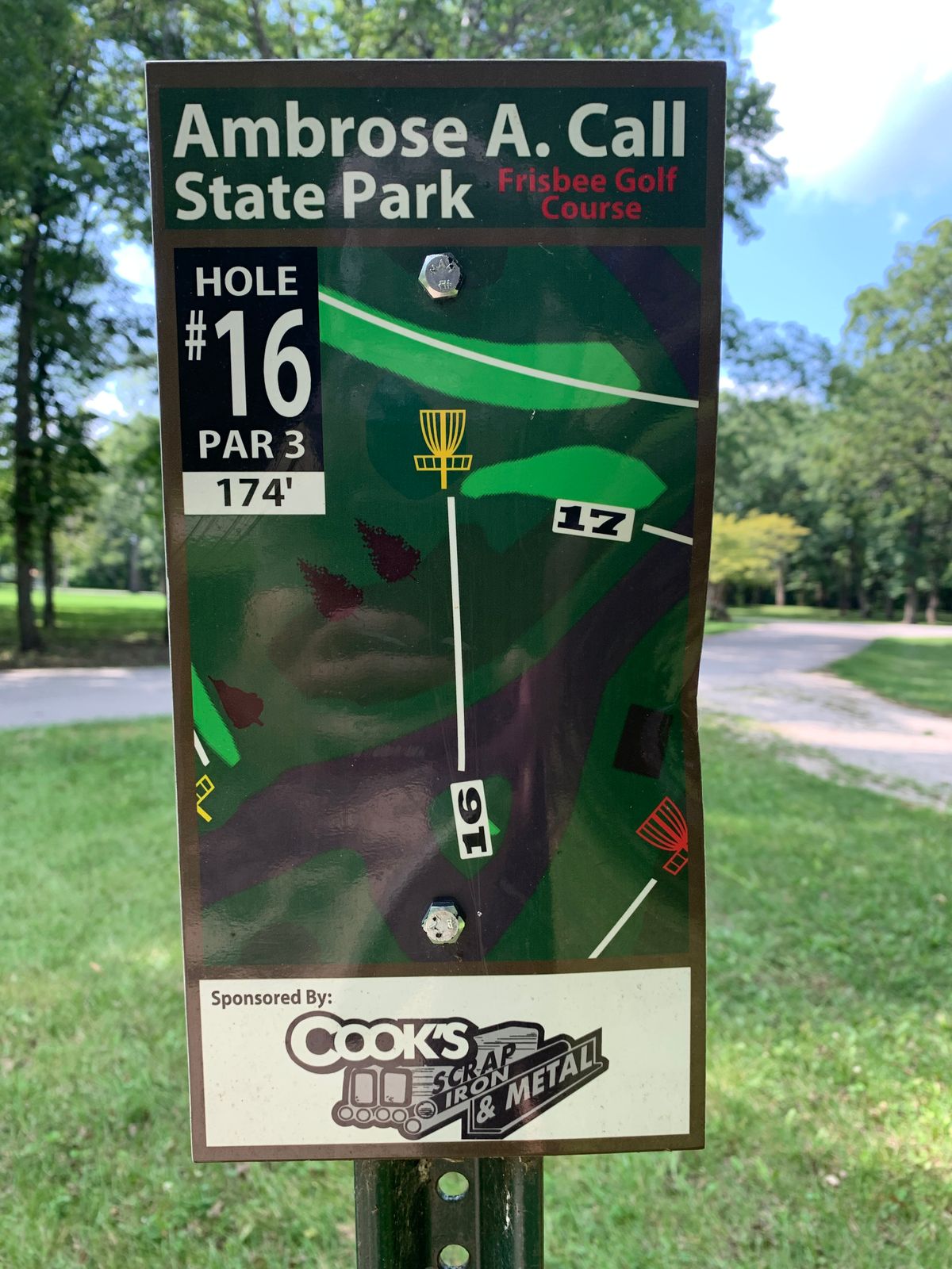 Hole 16 Tee Sign