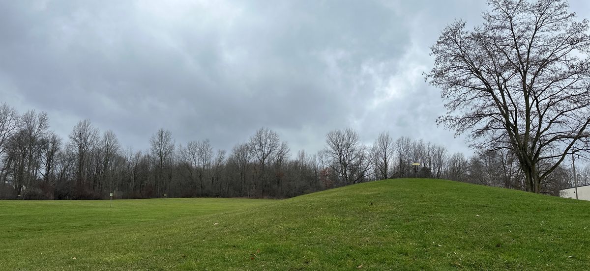 Hard to see but hole 9 is on a hill.