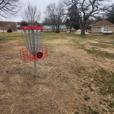 Hole 1 Basket looking back to tee