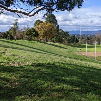 Hole 1 - basket to the left of the goal posts
