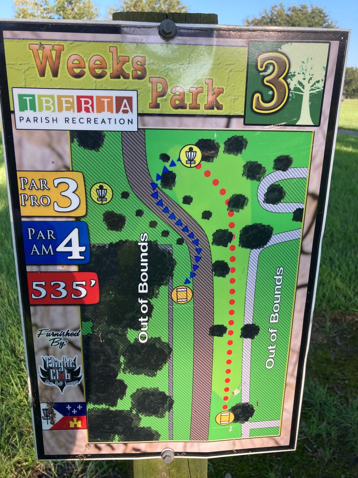 Hole 3 Tee Sign