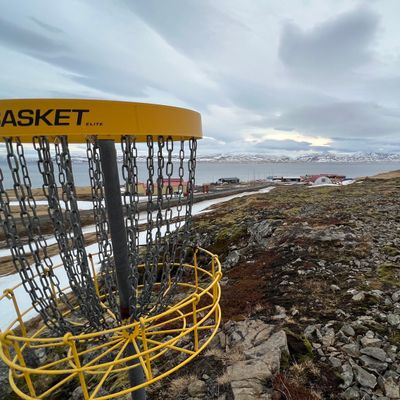 basket overlooking Drangsnes