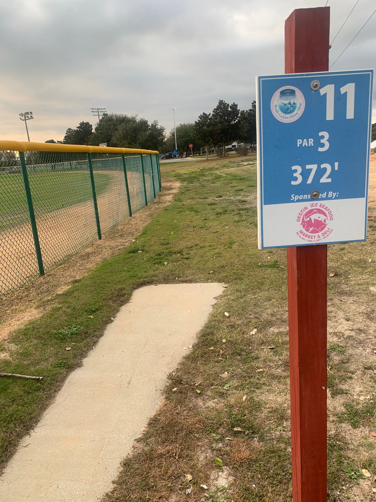 Hole follows fence line