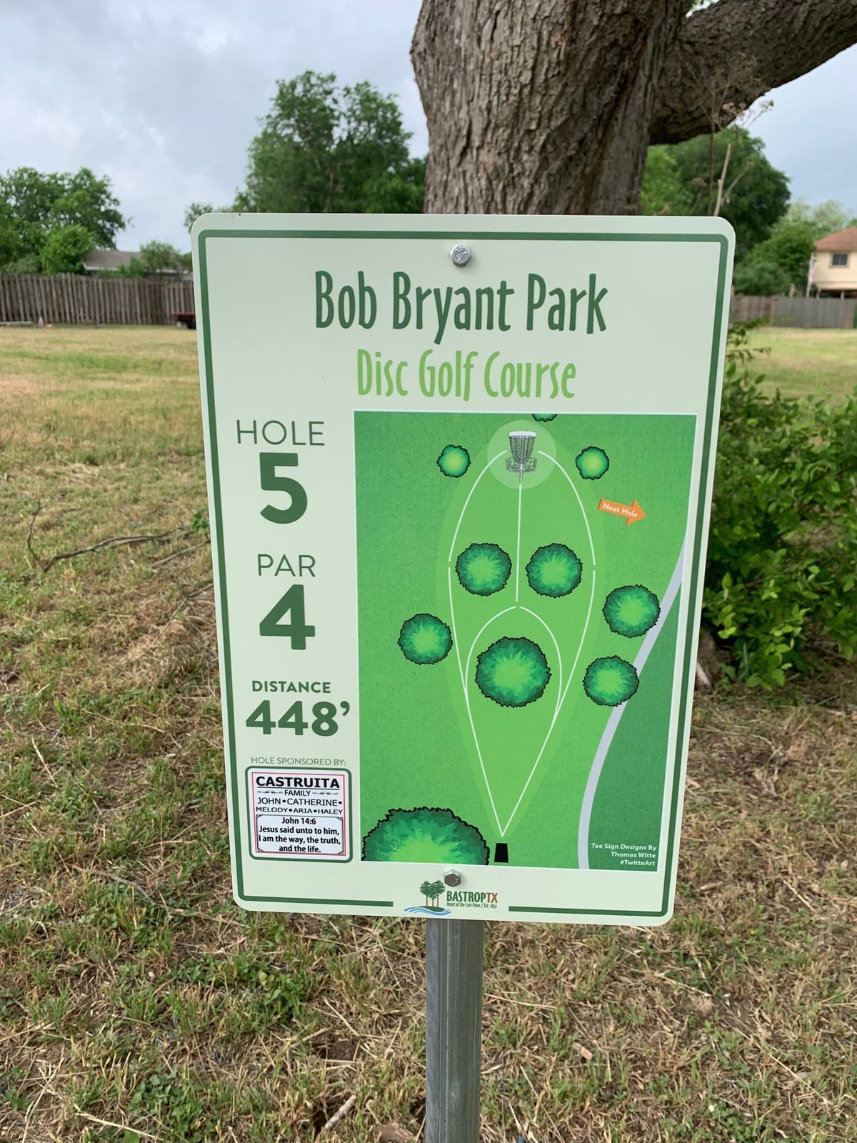 Hole 5 sign