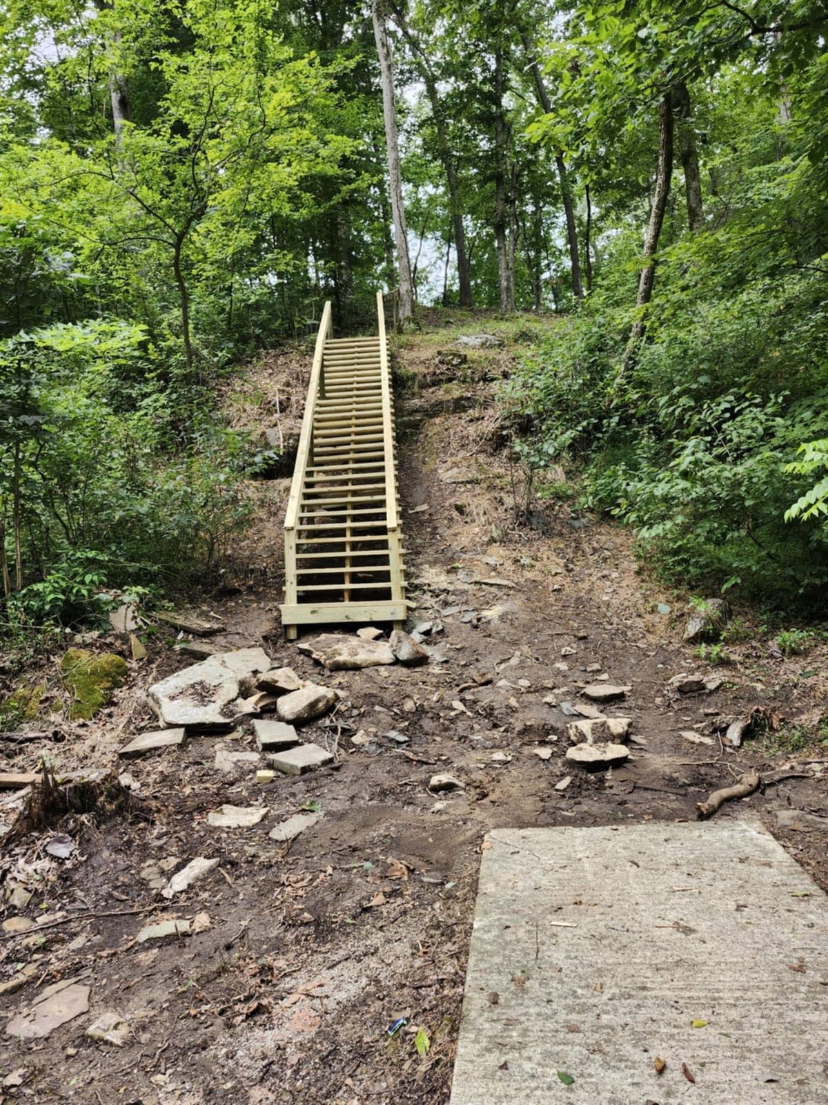 The new stairs have been installed on hole 7.