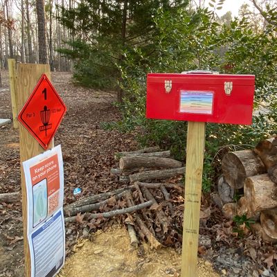 Disc library located next to hole 1’s tee