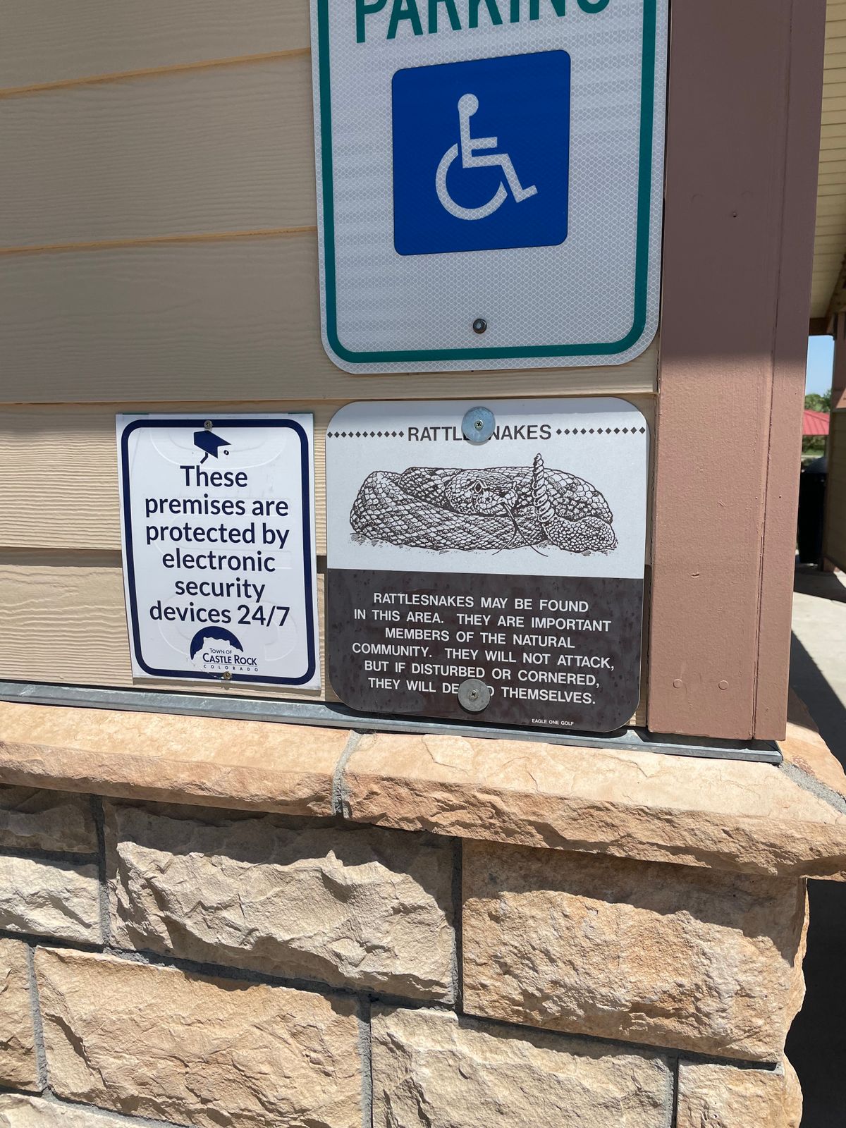 Possibility of rattlesnakes at this course.