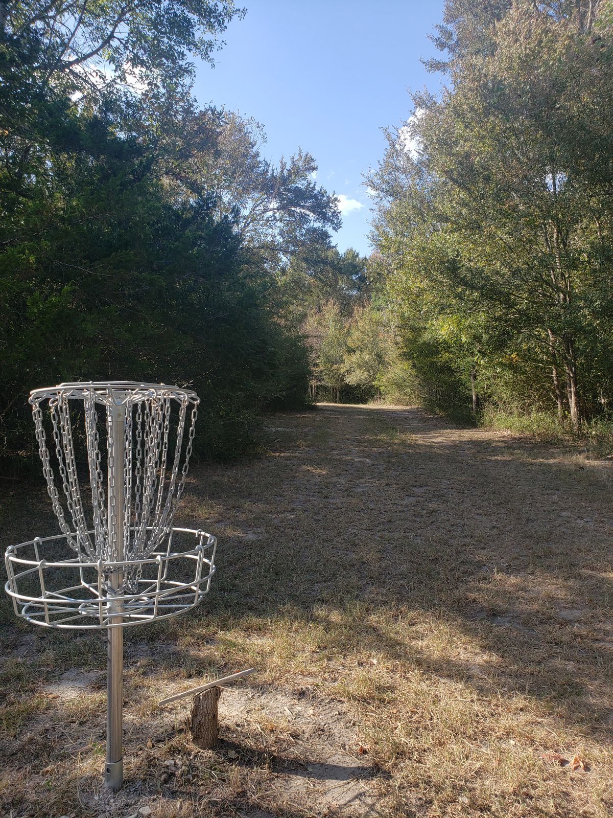 Hole 3 basket just waiting to be duced.