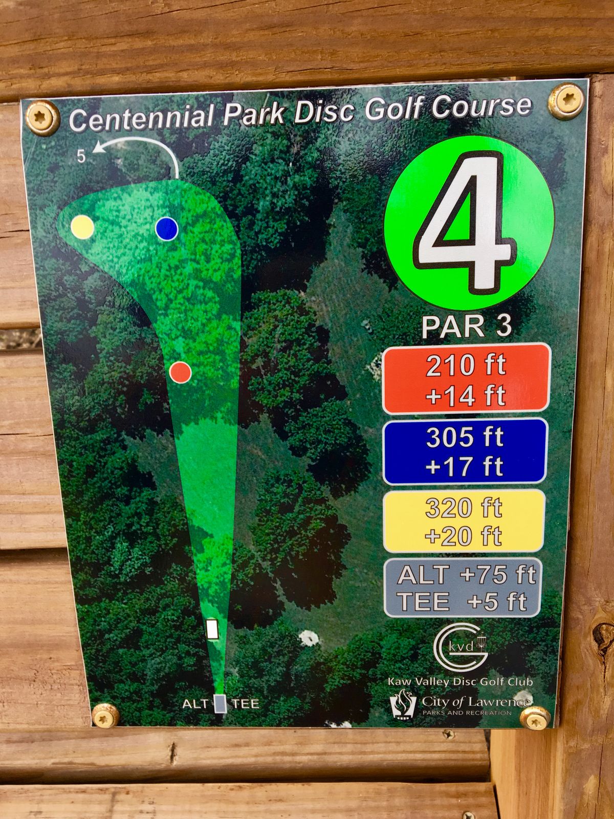 Hole 4 Tee Sign