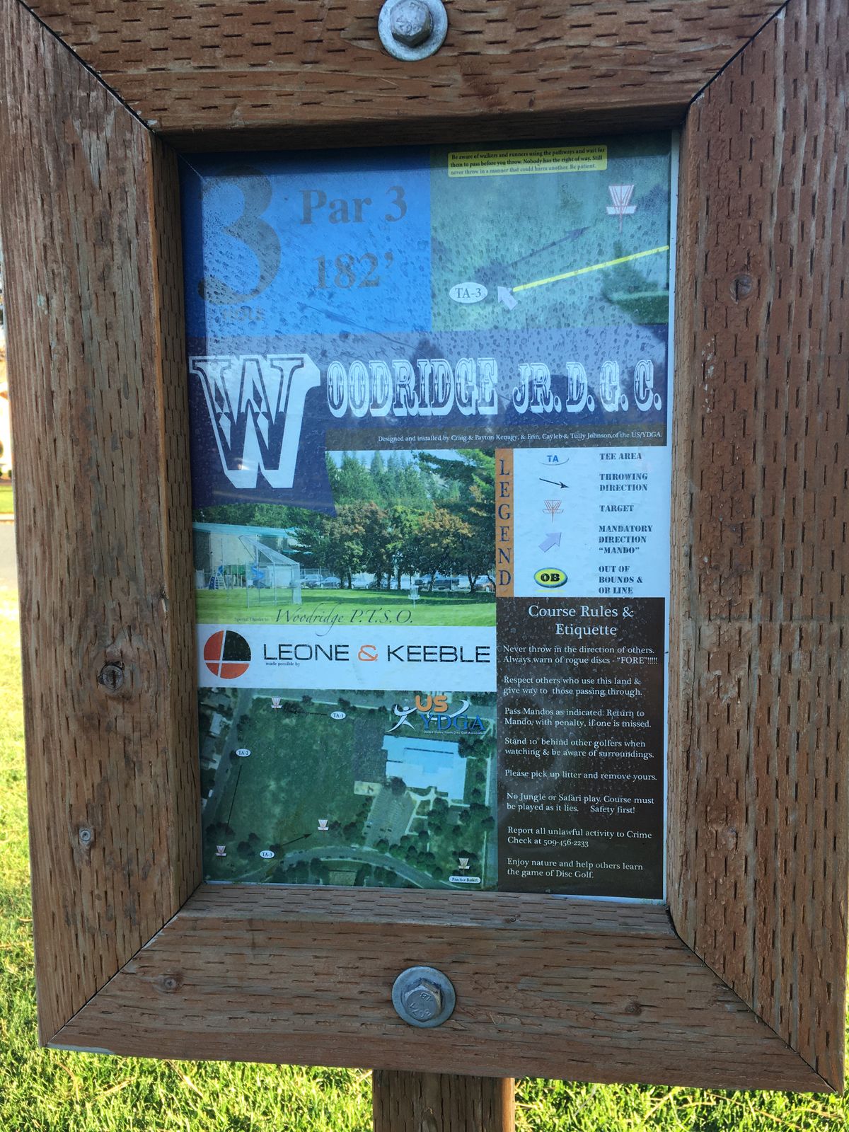 Hole 3 tee sign