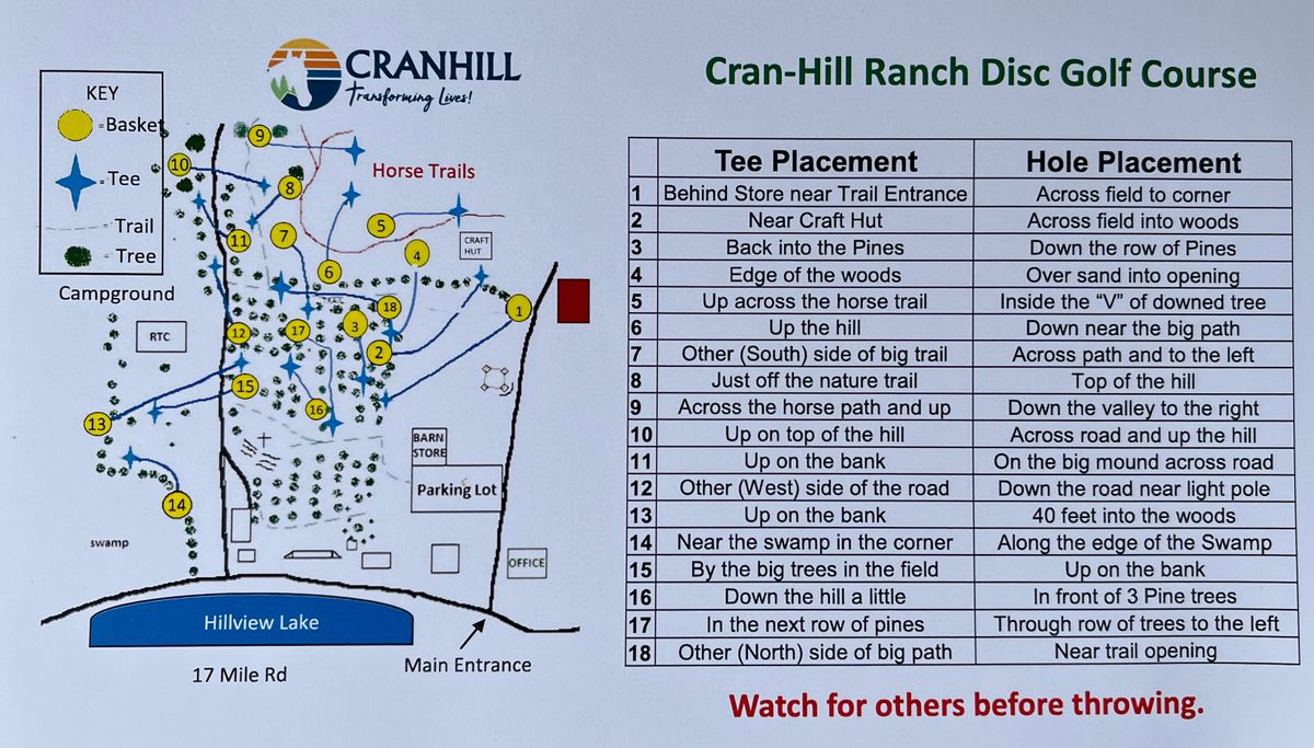 Map with updated course layout