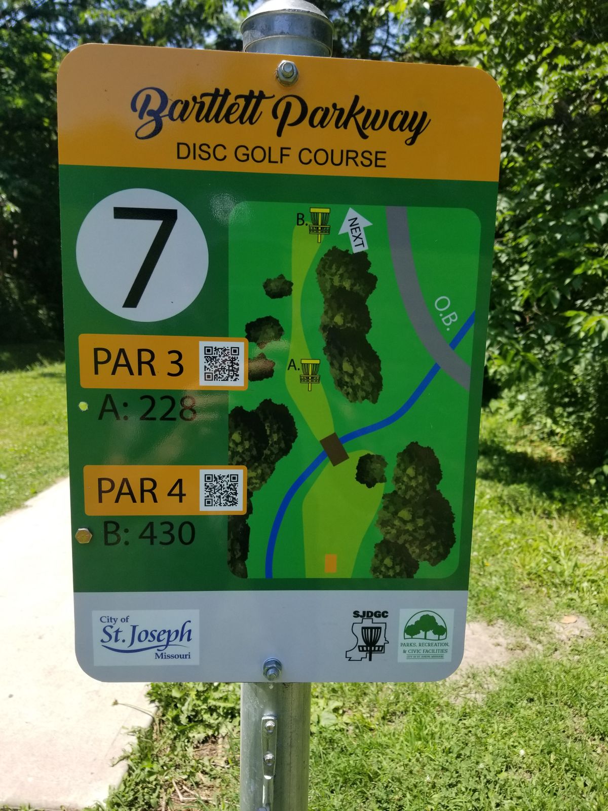 New tee signs WITH bolts to indicate pin positions.