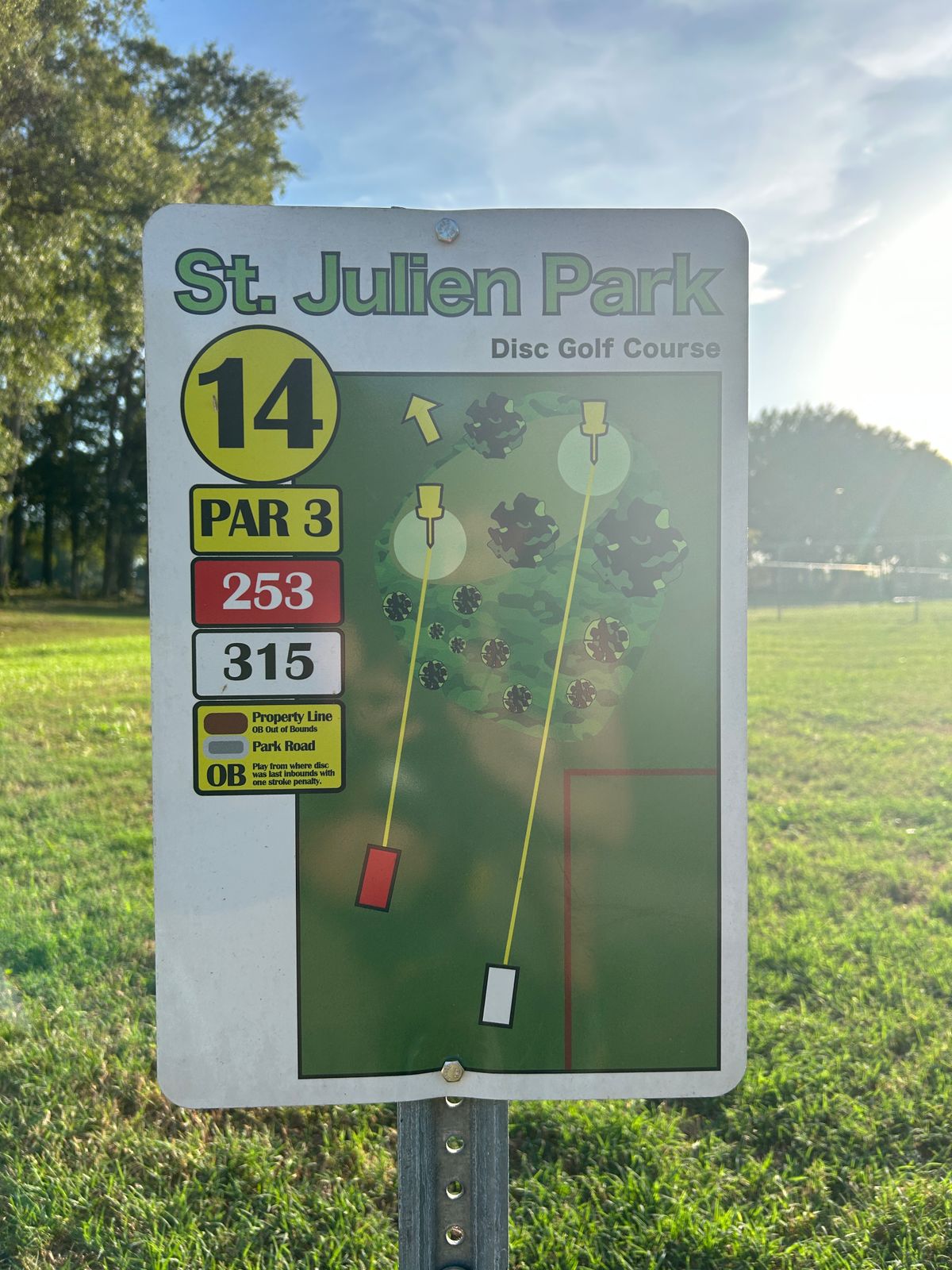 Hole 14 Tee Sign