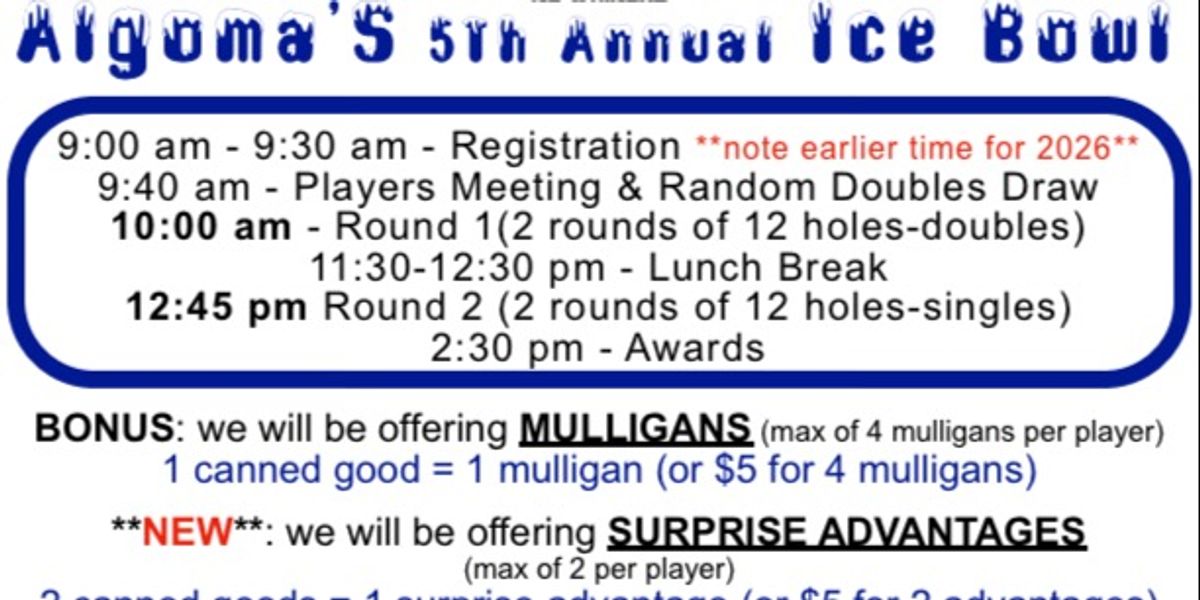 Algoma's 5th Annual Ice Bowl - MORNING