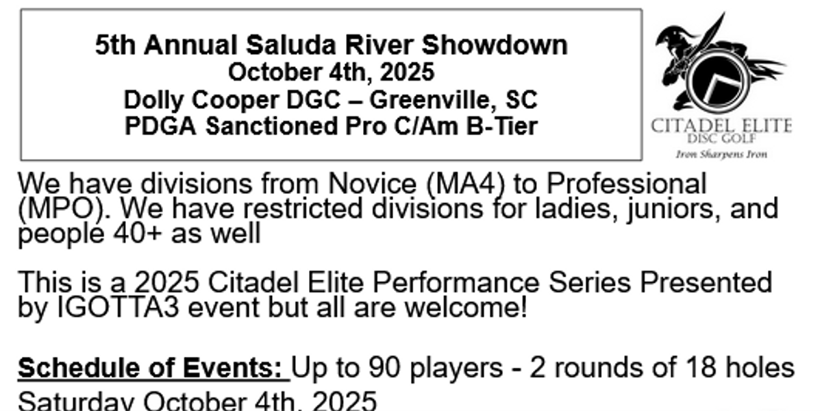 5th Annual Saluda River Showdown