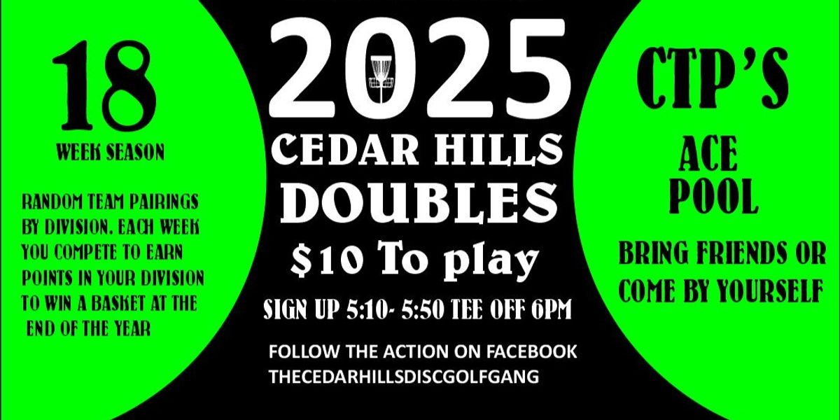 Cedar Hills doubles - Summer doubles at Cedar Hills 18 week season