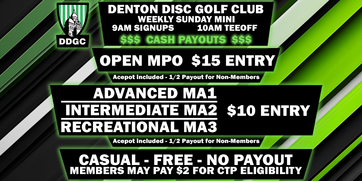 Denton Disc Golf Club - Weekly Sunday Mini - Lakeside - 2025 Series Round 2