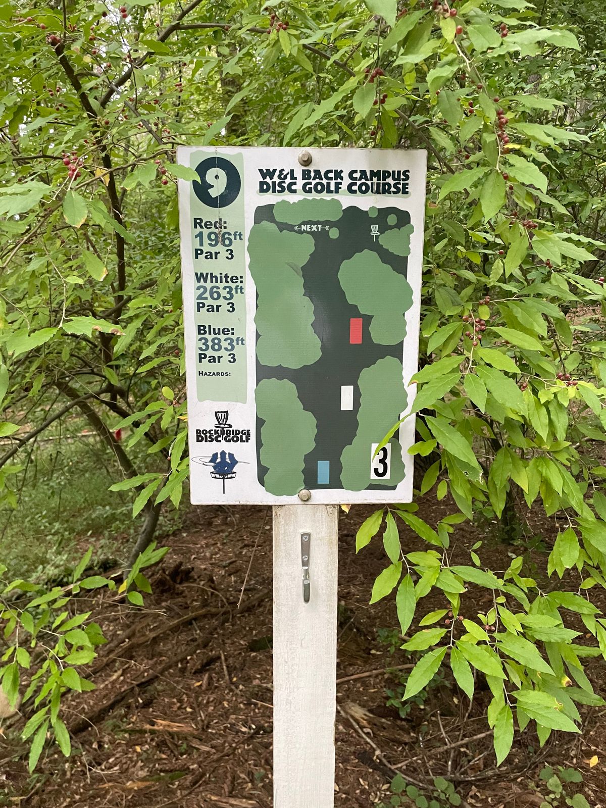 Teepad marker for fairway 9