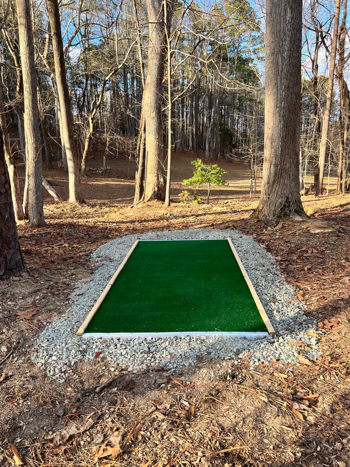 First new tee box is now installed (hole #6).