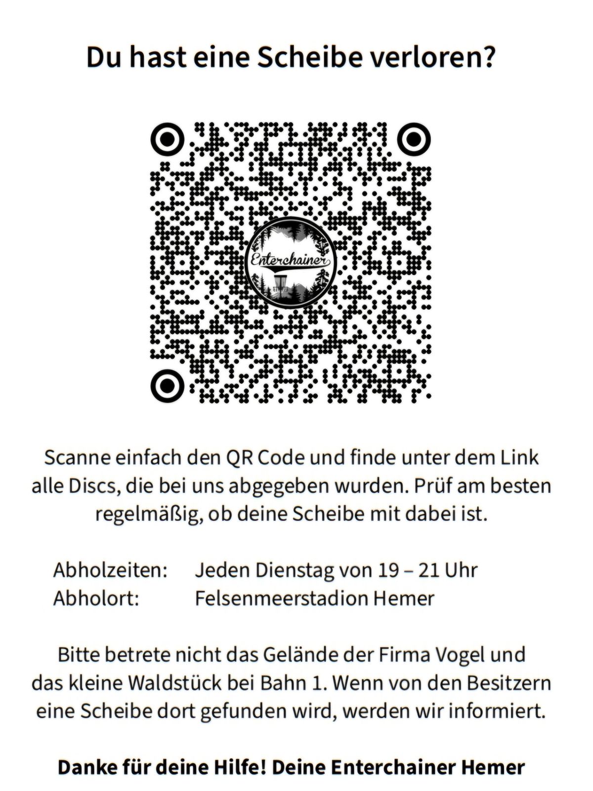 Lost and Found - Übersichtsliste