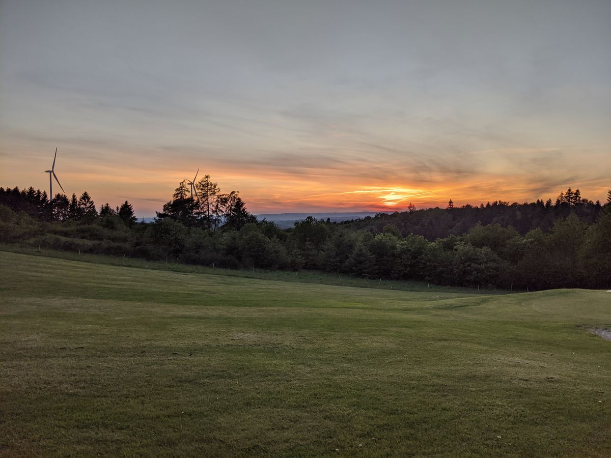 Sunset view looking away from hole 6 over the hills.
