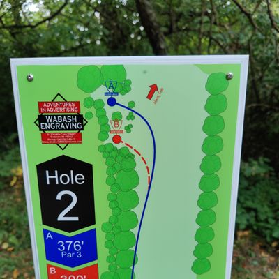 Updated tee sign on hole 2