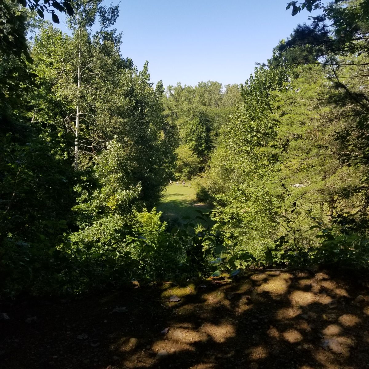 The tee shot on hole 18.   What a spectacular view