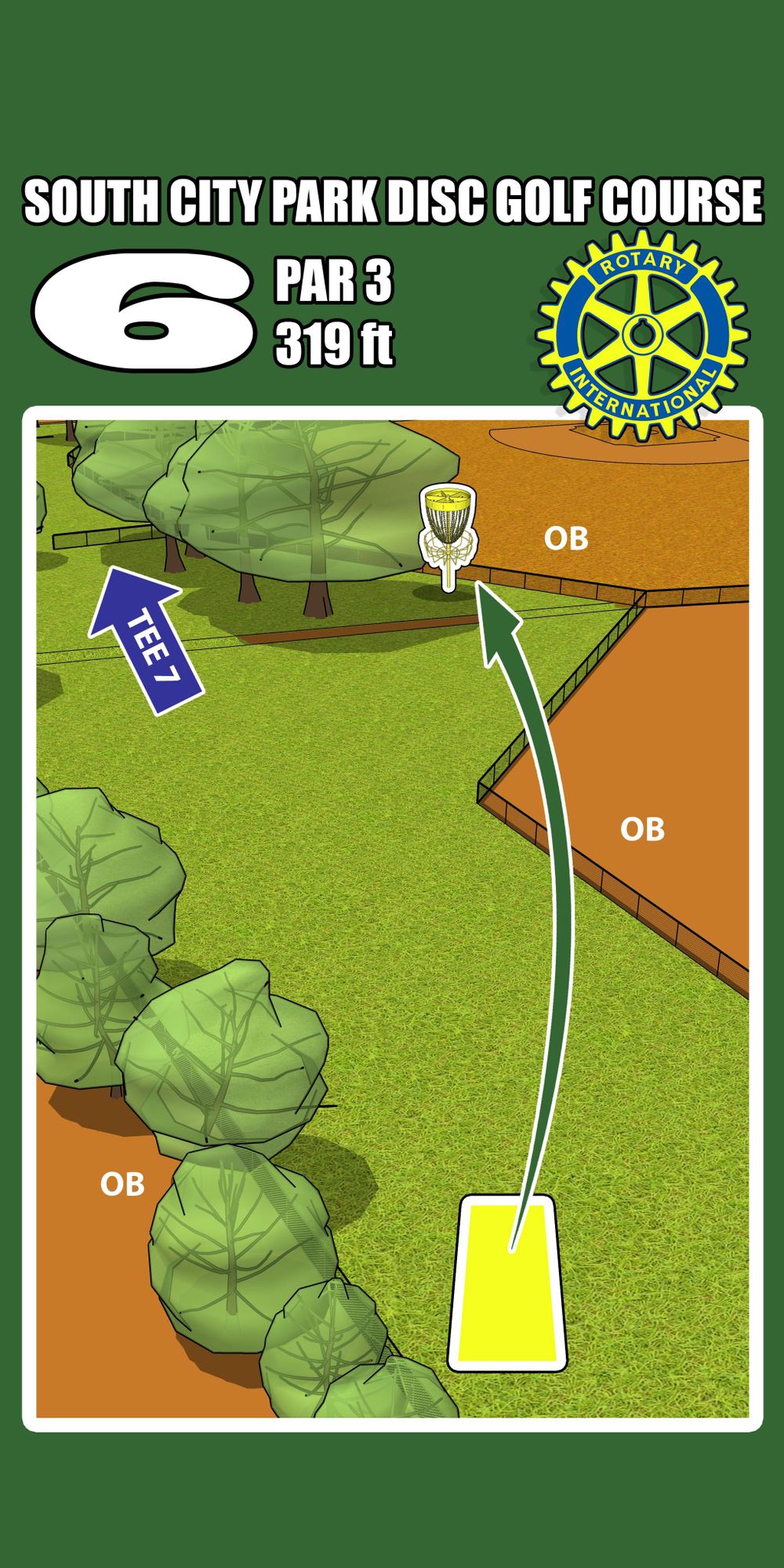 Hole 6 Tee Sign