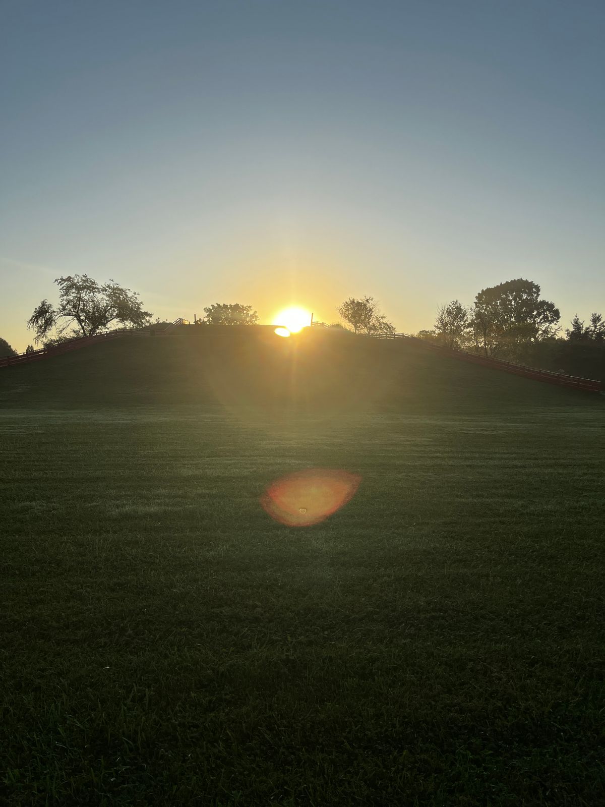 Sunrise over the sled hill (4 & 6th tee)
