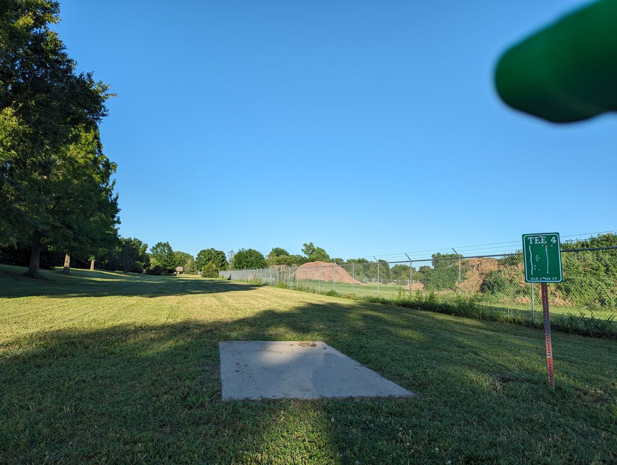 Hole 4, long pad.  OB is a threat, especially on windy days.