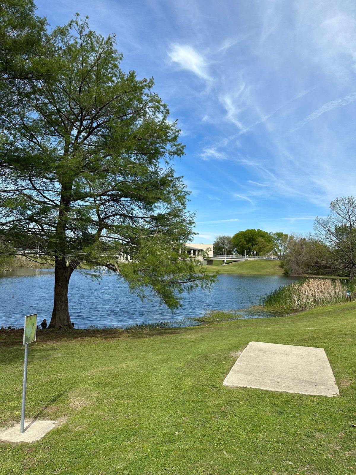 Hole #9 - suggest playing wide right up by the entrance around group of trees. Same elevation as pin